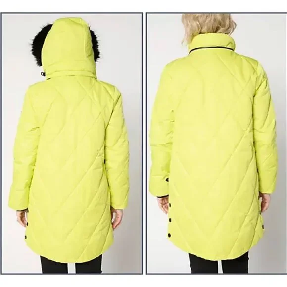 Arctic Expedition Large Diamond Quilted Parka Removable Hood Ancient Water NWOT - Picture 3 of 8